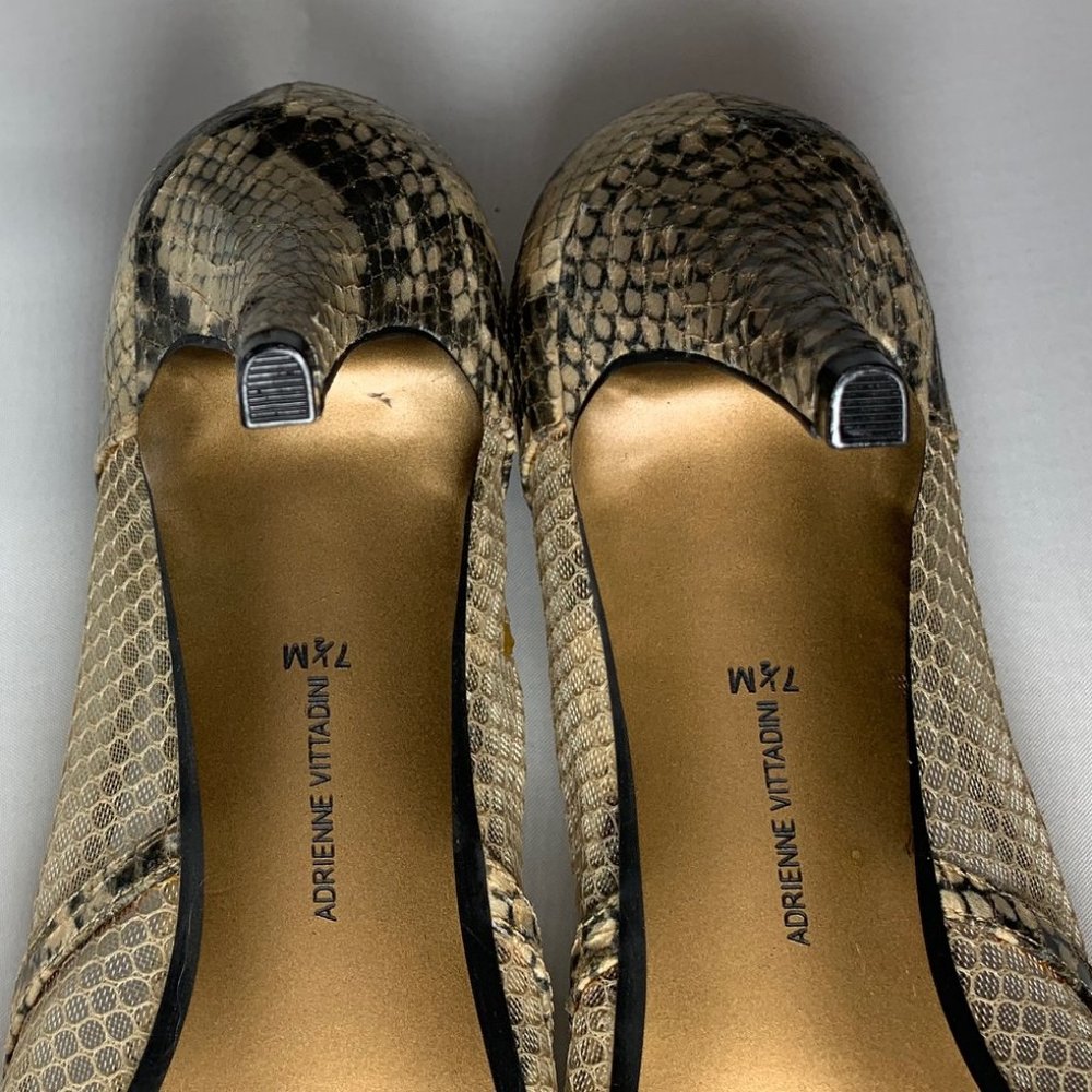 Adrienne Vittadini Snake Print Open Toe Pump Nwot - image 7